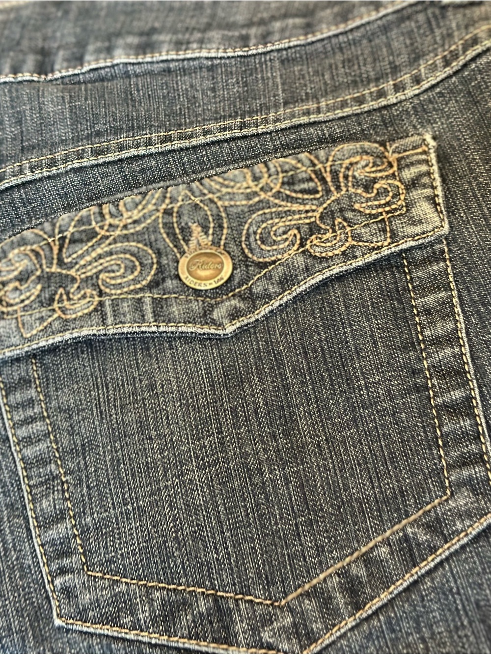 Riders by Lee Dark Blue Embroidered Pocket Jeans